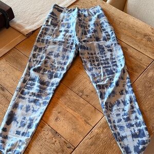 Blue Tie-Dye Active Leggings